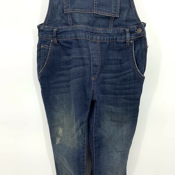 Free People Washed Denim Overalls Skinny Jeans - Picture 7 of 12